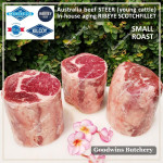 Beef Ribeye AUSTRALIA STEER (young cattle) aged chilled whole cut +/- 2.2kg brand MIDFIELD PREORDER 2-3 days notice (Scotch-Fillet / Cube-Roll)